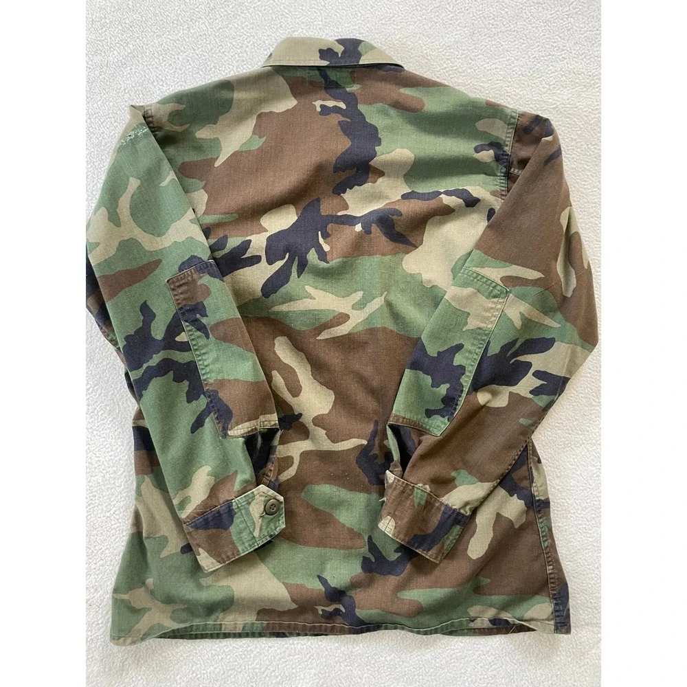 Military Mens Combat Coat Medium Regular Green Woodland Camouflage Field Jacket - Picture 10 of 16